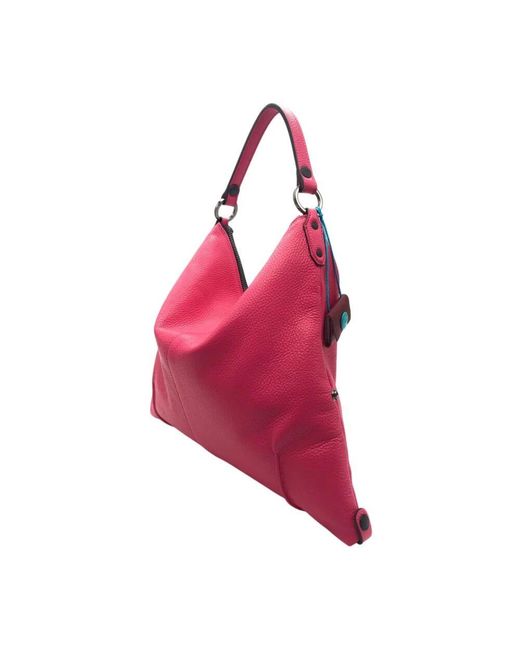 Gabs Pink Leder-schultertasche mit reißverschluss