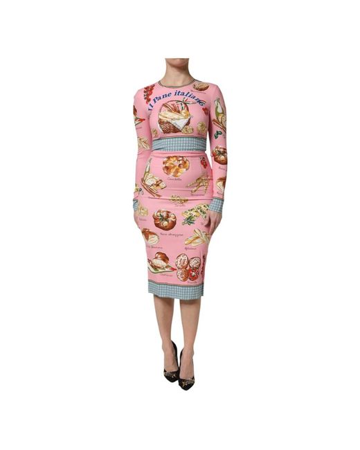 Dolce & Gabbana Red Midi Dresses