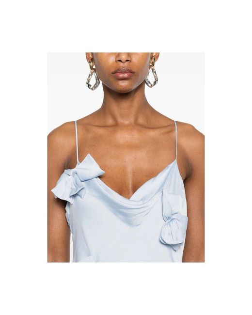 Twist & Tango White Blaues Blumen Drapiertes Kleid