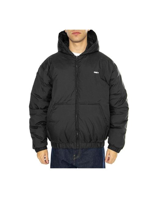 Obey Hooded Jacket in het Black voor heren