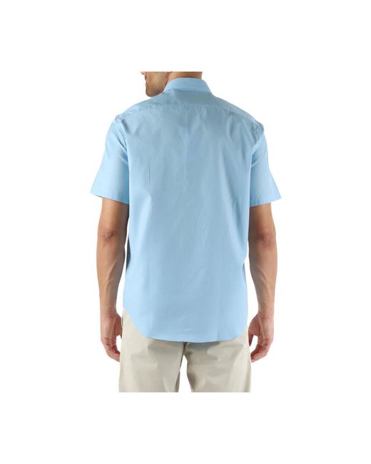 Lacoste Regular fit baumwoll kurzarmhemd in Blue für Herren