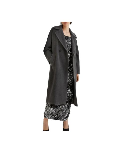 Marella Jassen ,Grijs ,Wol English Coat in het Black