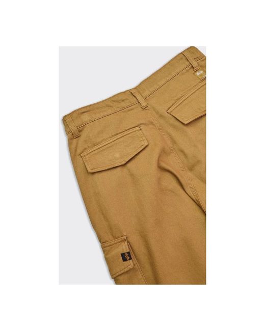 Alpha Industries Yellow Straight Trousers for men