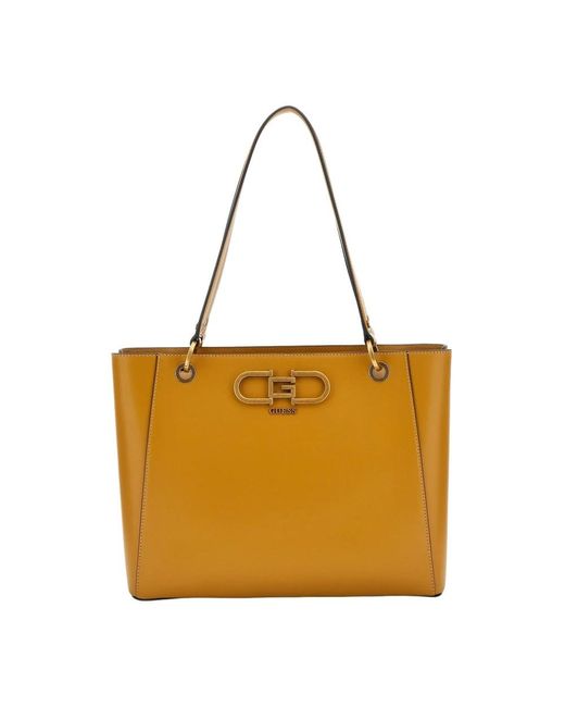 Guess Yellow Tote Bags