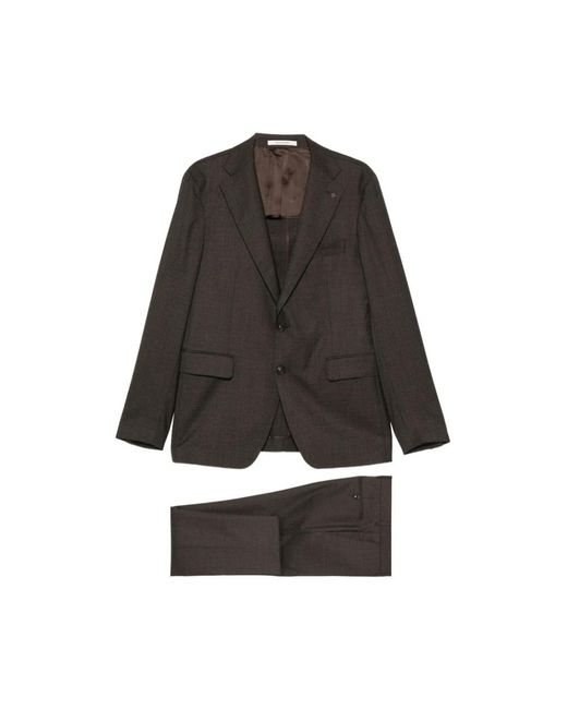 Tagliatore Kostuums ,Bruin ,Tweed Tweedelig Pak in het Black voor heren