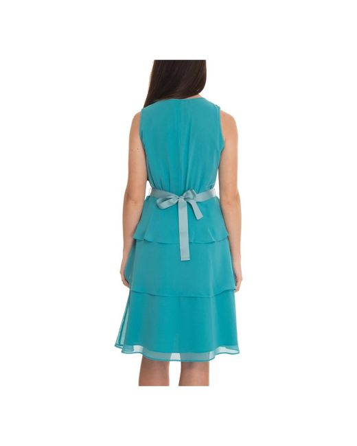 Pennyblack Blue Georgette v-ausschnitt mini kleid