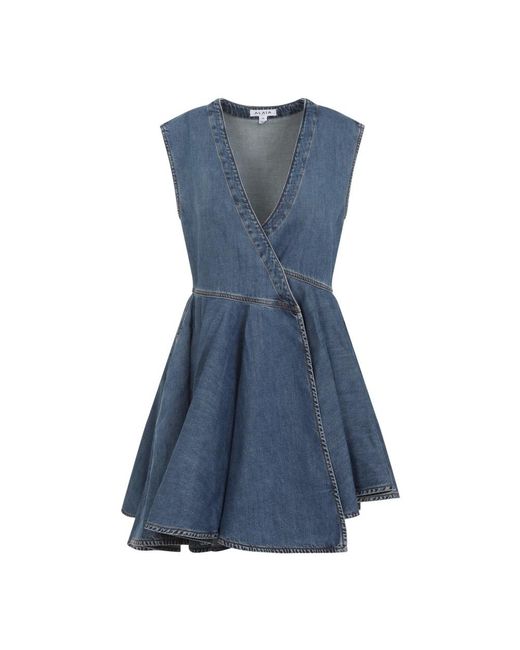 Alaïa Blue Blaues Baumwollkleid Elegant Sommerausflug