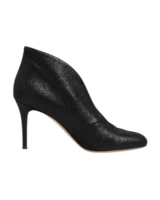 Gianvito Rossi Black Schwarze Metallic-Leder-Stiletto-Pumps