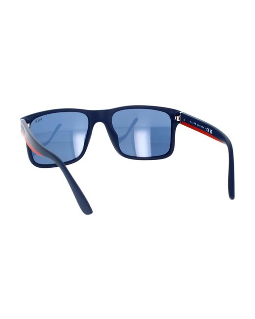 Ralph Lauren Blue Sportliche sonnenbrille mit blauen gläsern