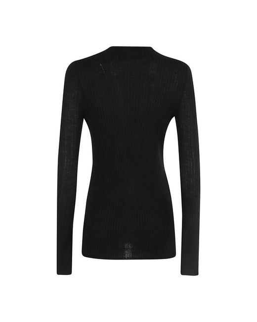 Erika Cavallini Semi Couture Black V-Neck Knitwear