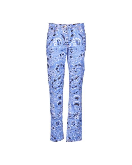 Etro Blue Straight Trousers
