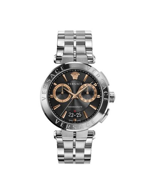 Cronografo svizzero acciaio inossidabile orologio aion di Versace in Metallic da Uomo