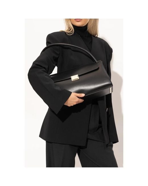 AMI Black Leder-Schultertasche