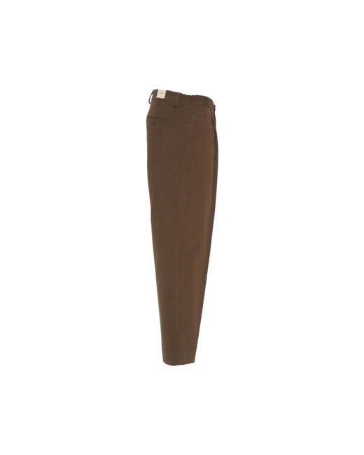 BRIGLIA Brown Straight Trousers for men
