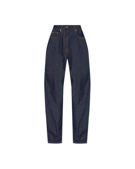 Versace Jeans ,Blauw ,Katoen Wijde Broek in het Blue