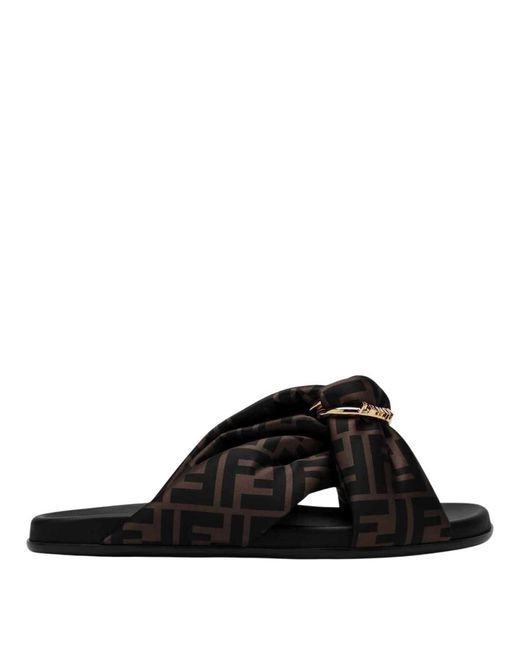 Fendi Black Sliders