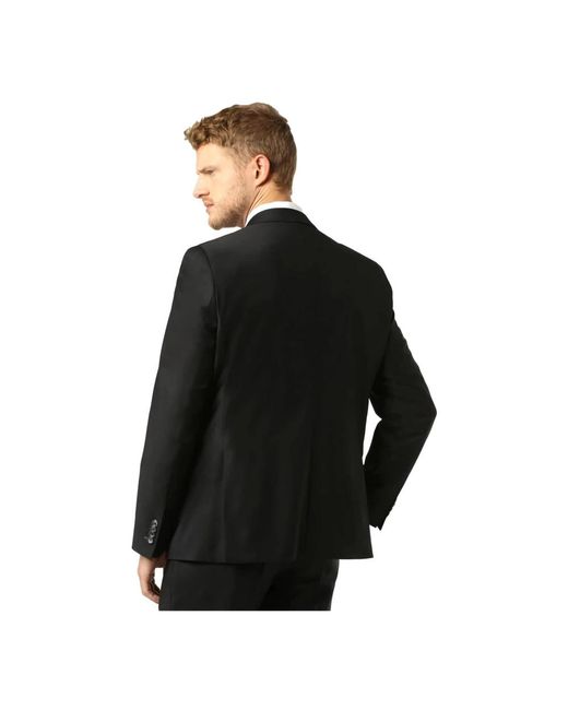 Roy Robson Jassen ,Zwart ,Wol Slim Fit Stretch Jas in het Black voor heren