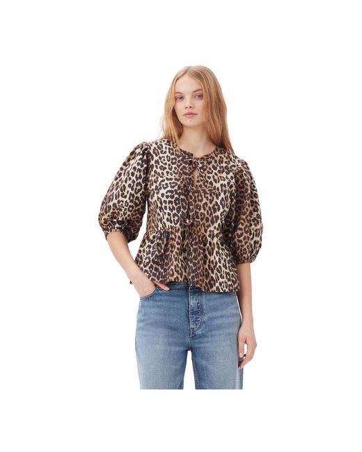 Ganni Brown Blouses