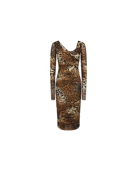 Roberto Cavalli Brown Midi Dresses