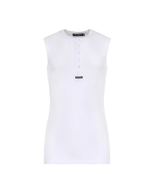 Dolce & Gabbana White Sleeveless Tops for men