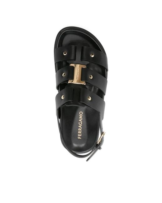 Ferragamo Black Flat Sandals for men
