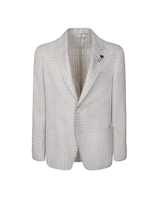 Lardini Houndstooth blazer in Gray für Herren