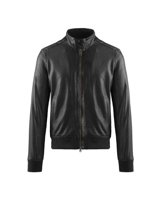 Bomboogie Black Leather Jackets for men