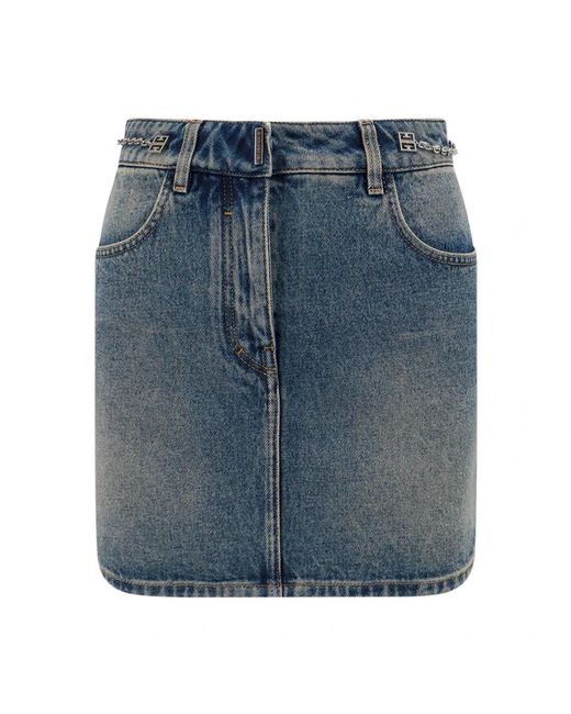 Givenchy Denim Minirok in het Blue