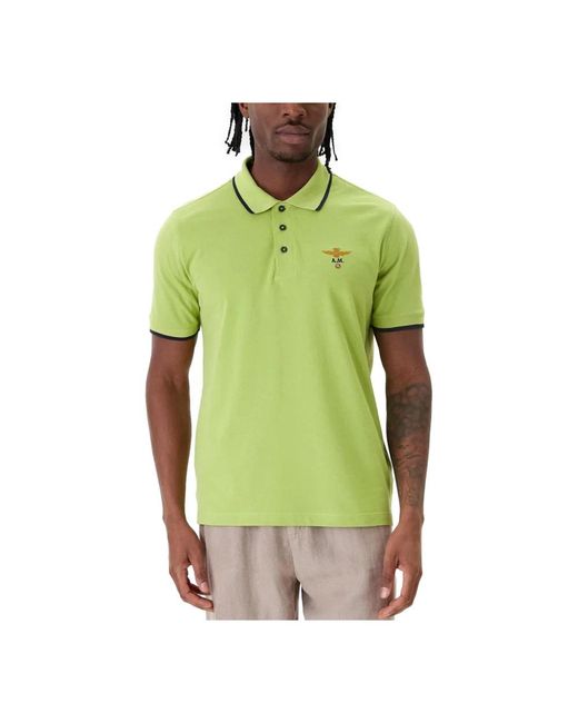 Aeronautica Militare Green Polo Shirts for men