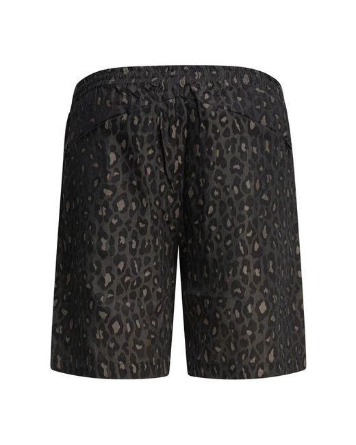 Needles Leopardenmuster Elastische Taille Shorts in Black für Herren