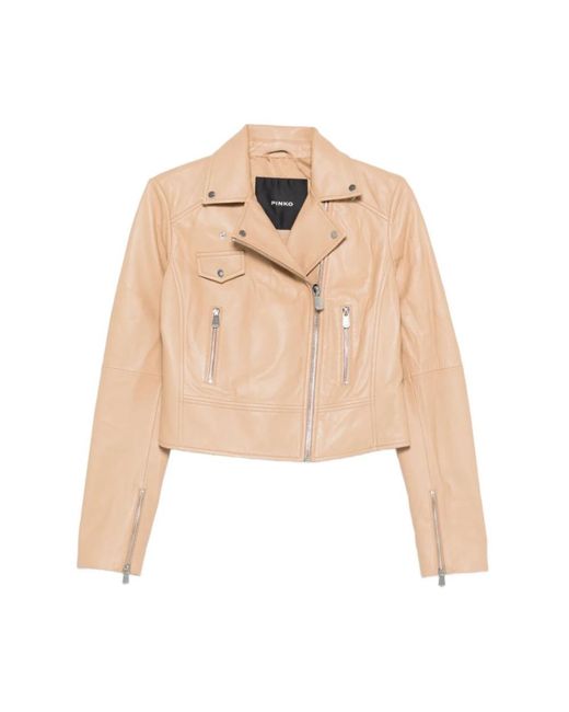 Leather Jackets Pinko de color Natural