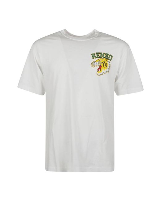 Maglietta in cotone bianco con stampa logo tigre da Uomo di KENZO in Bianco  | Lyst