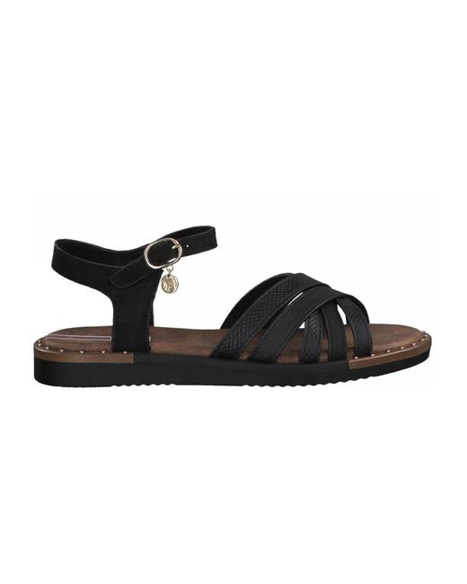 S.oliver Black Flat Sandals