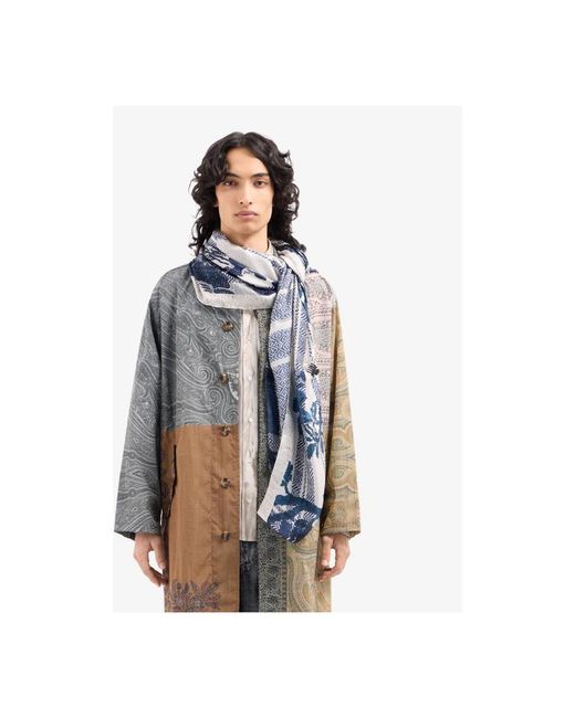 Pierre Louis Mascia Blue Silk Scarves for men