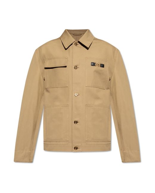 Versace Jassen ,Katoen Jas Met Applicatie in het Natural voor heren