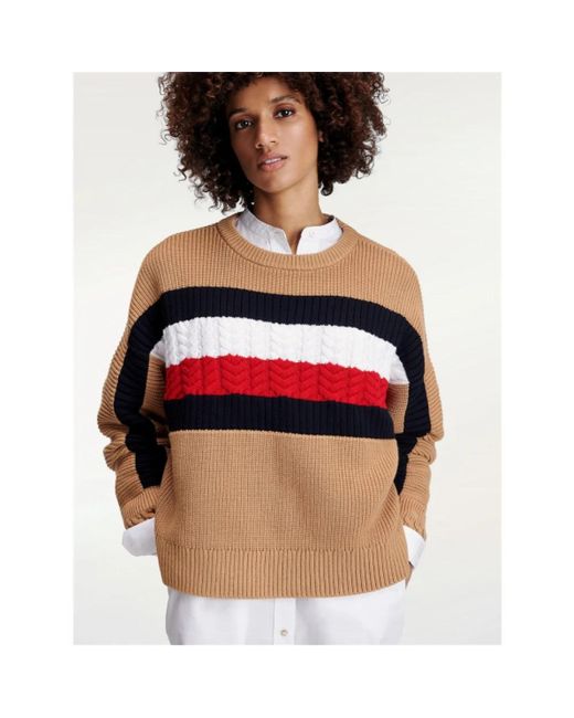 Knitwear > round-neck knitwear Tommy Hilfiger en coloris Red