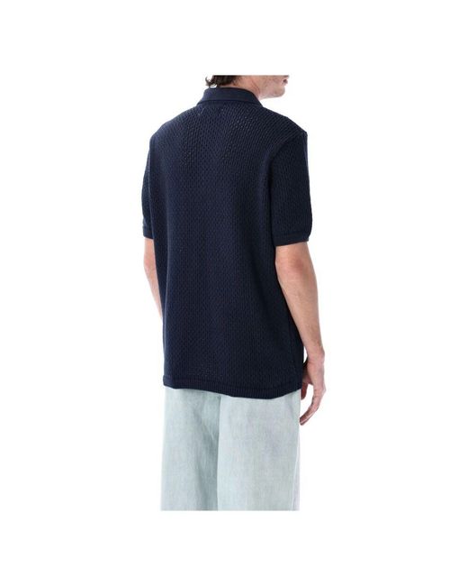 Arte' Gehäkeltes Strickknopfhemd Ss25 in Black für Herren