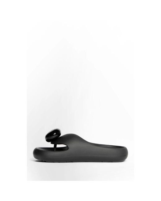 Loewe Black Ergonomische bubble thong slide sandalen
