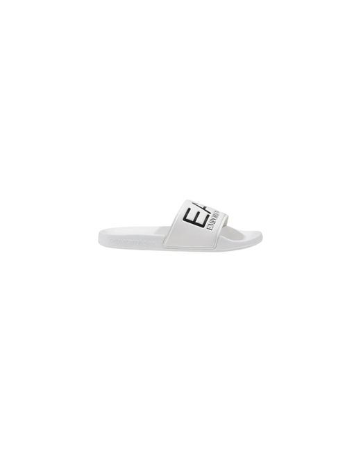 EA7 White Sliders for men