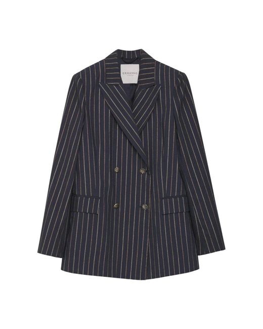 Ermanno Scervino Blue Lurex-blazer mit araldic-knöpfen