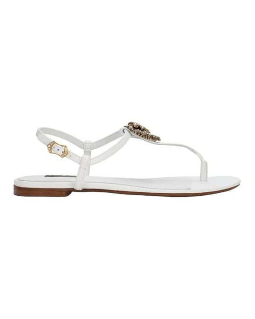 Devotion flip flops sandali di Dolce & Gabbana in White