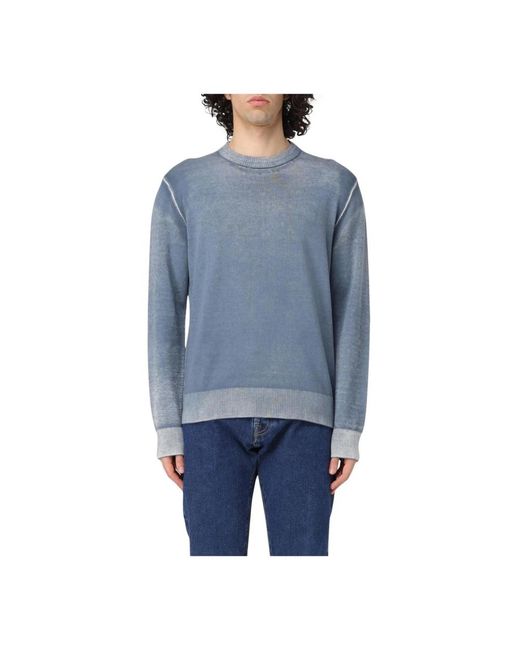 Round-Neck Knitwear DIESEL de hombre de color Blue