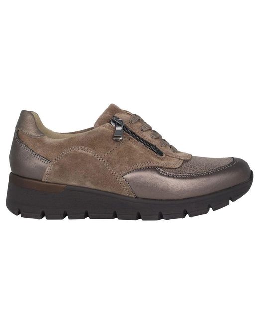 Waldläufer Brown Weit geschnittene sneakers - grau