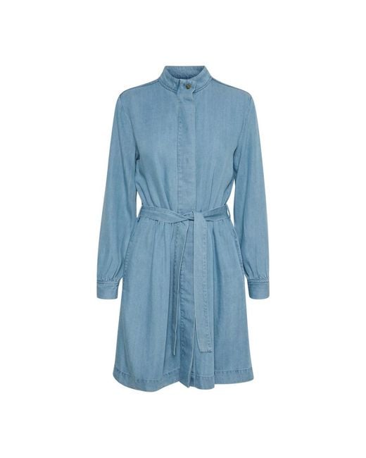 Soaked In Luxury Blue Shirt Dresses