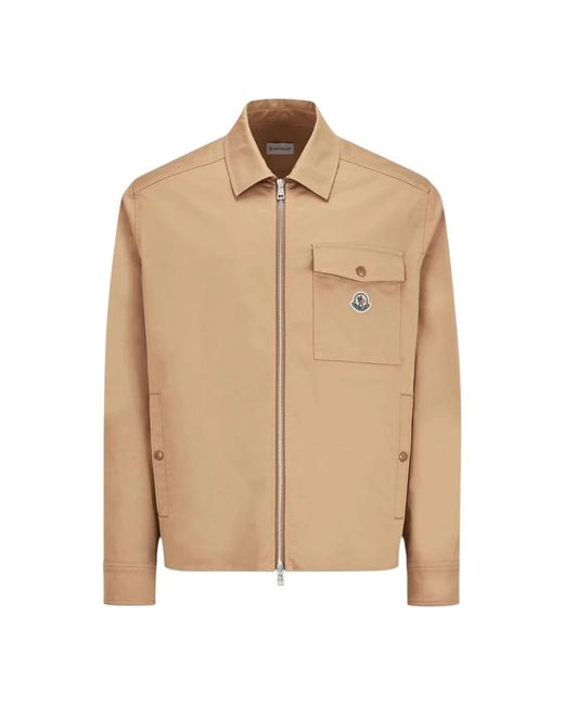 Moncler Jassen ,Katoen Cotton Blend Gabardine Shirt Jacket in het Natural voor heren