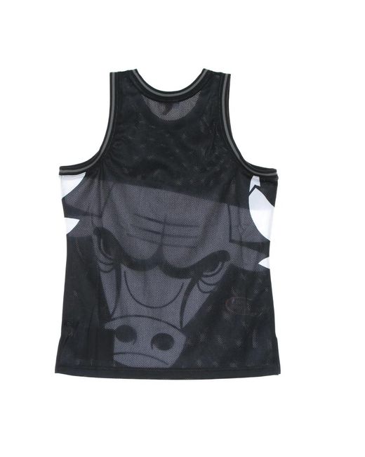 Mitchell & Ness Fitness ,Zwart ,Polyester Chicago Bulls Nba Tank Top in het Black voor heren