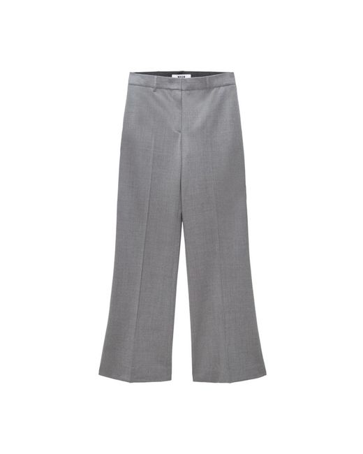 MSGM Gray Wide Trousers
