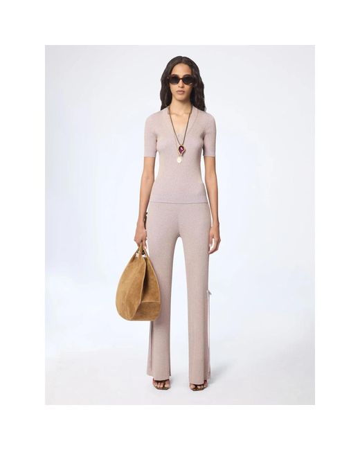 Nina Ricci Pink V-Neck Knitwear