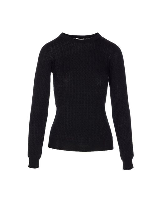 Elisabetta Franchi Black Round-Neck Knitwear