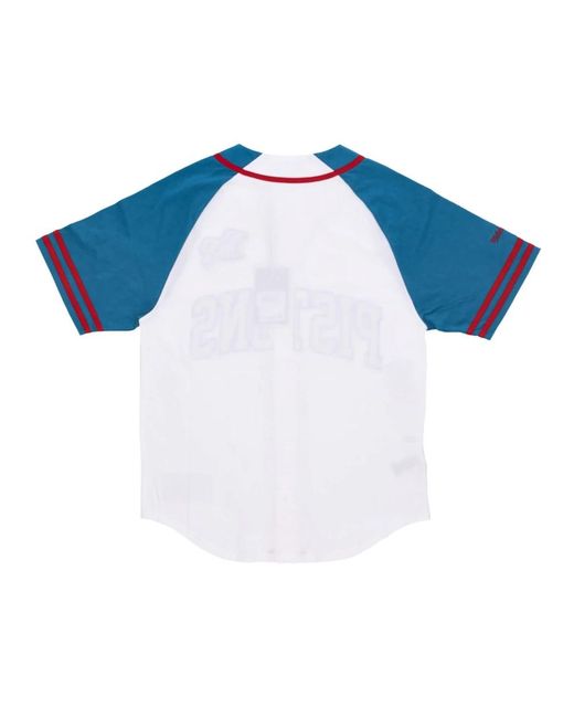 Mitchell & Ness Tops ,Veelkleurig ,Katoen Nba Oefendag Jersey Detroit Pistons in het Blue voor heren